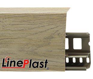 Плинтус LinePlast 85 Дуб Кантри серый LS008 в mir-pola.by
