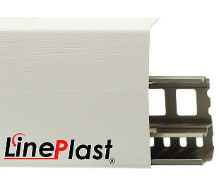 Плинтус LinePlast 85 Белый с тиснением LS001 в mir-pola.by

